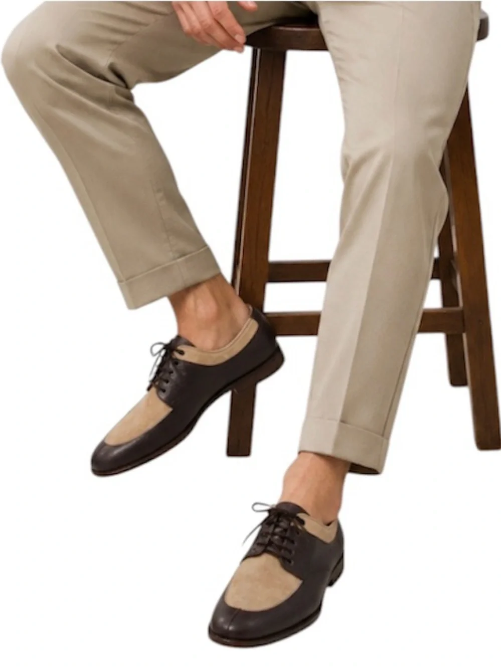 Salvatore Ferragamo Two-Tone Brown Cap-Toe Oxford Shoes s-l400.jpg main image 2